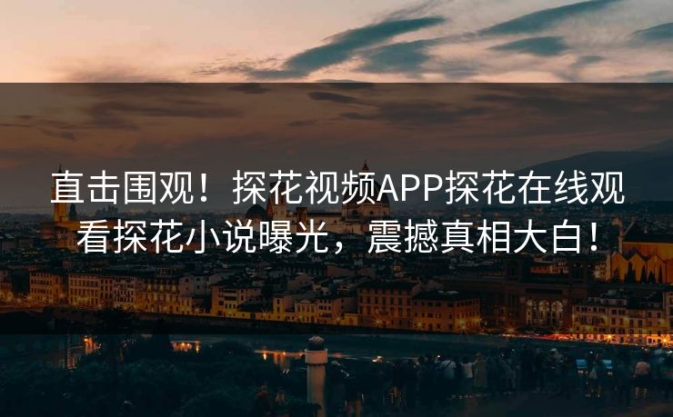 直击围观！探花视频APP探花在线观看探花小说曝光，震撼真相大白！