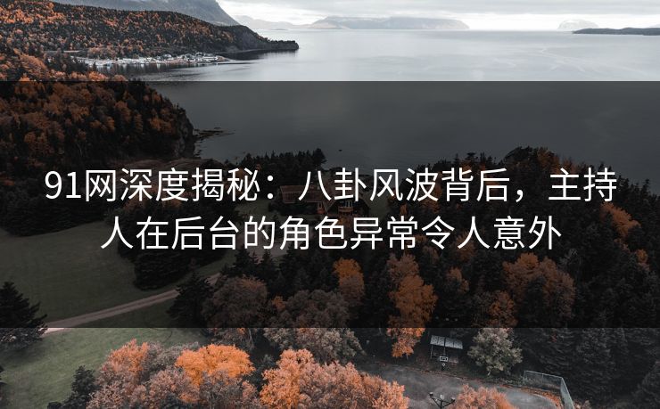 91网深度揭秘：八卦风波背后，主持人在后台的角色异常令人意外  第1张