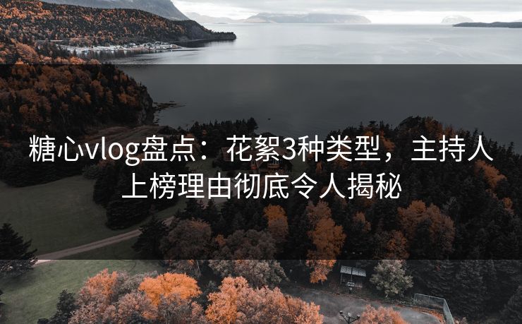 糖心vlog盘点：花絮3种类型，主持人上榜理由彻底令人揭秘