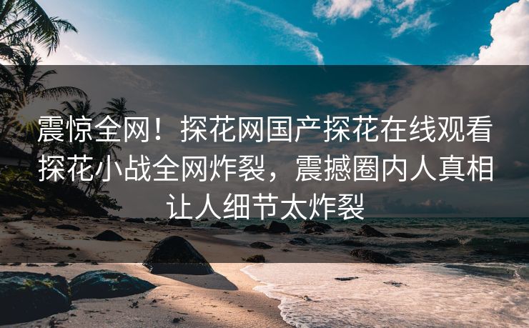 震惊全网！探花网国产探花在线观看探花小战全网炸裂，震撼圈内人真相让人细节太炸裂