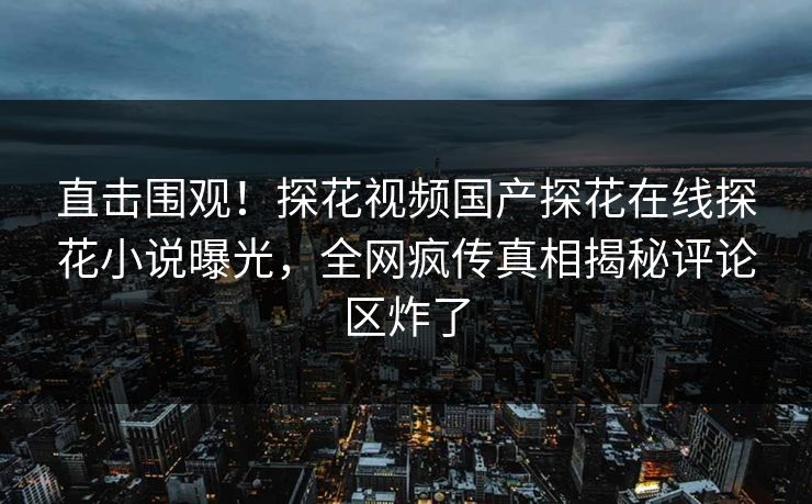 直击围观！探花视频国产探花在线探花小说曝光，全网疯传真相揭秘评论区炸了