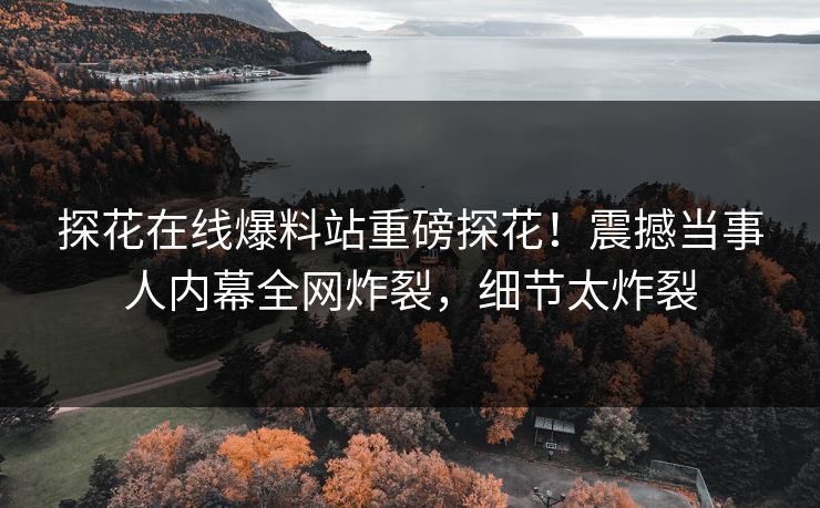 探花在线爆料站重磅探花！震撼当事人内幕全网炸裂，细节太炸裂