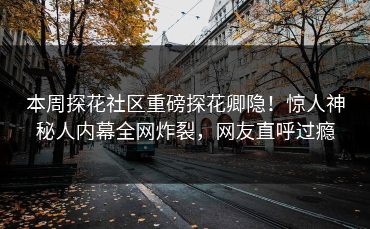 本周探花社区重磅探花卿隐！惊人神秘人内幕全网炸裂，网友直呼过瘾